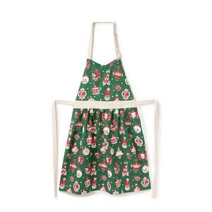 Disney Parks Minnie Mouse Christmas Holiday Apron Ornament Pattern Green Red NWT